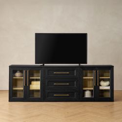 Black Oak Blake Modular TV Stand & Storage Set (3-Piece)
