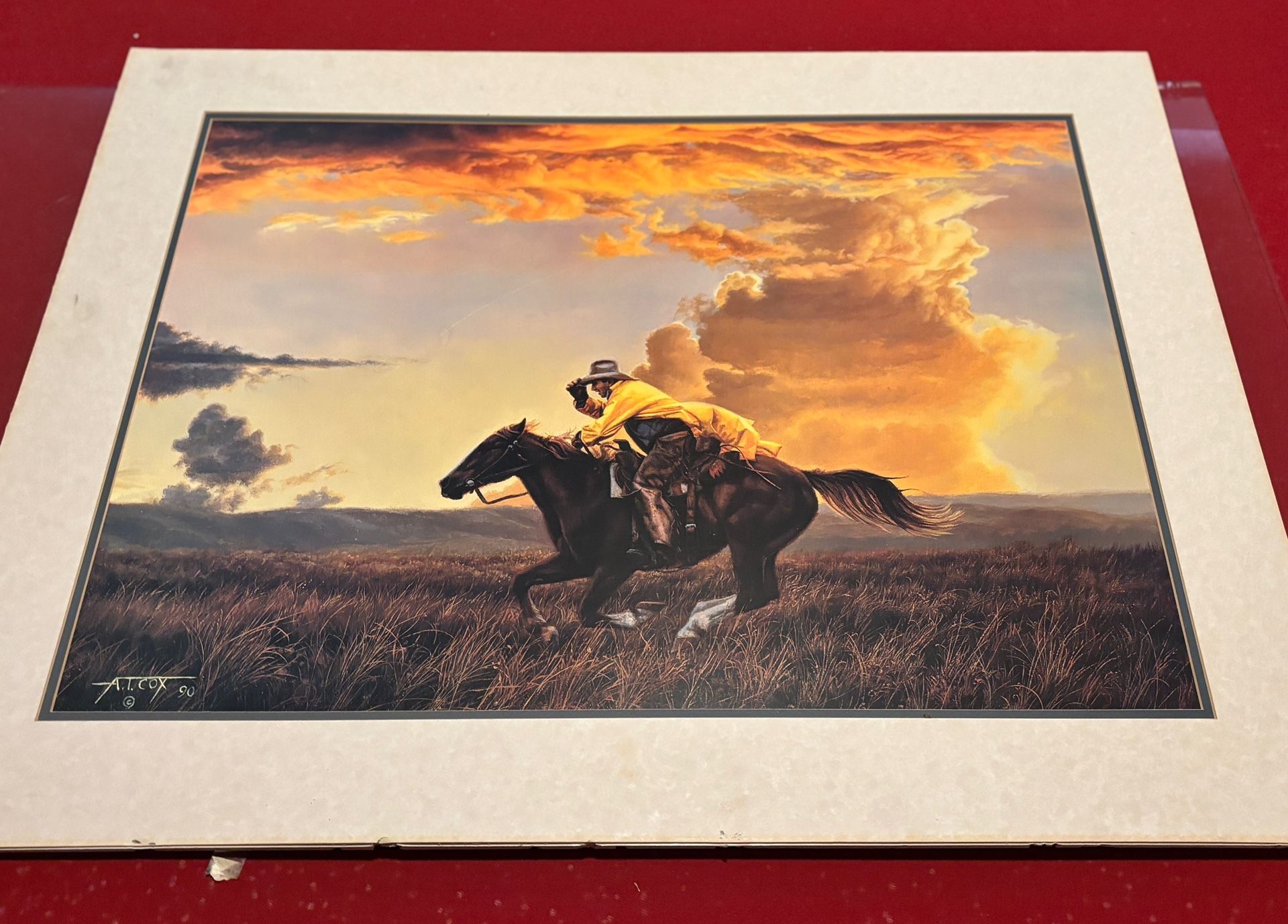 A.T. Cox Western Cowboy Large 27x34 Inch Art Print