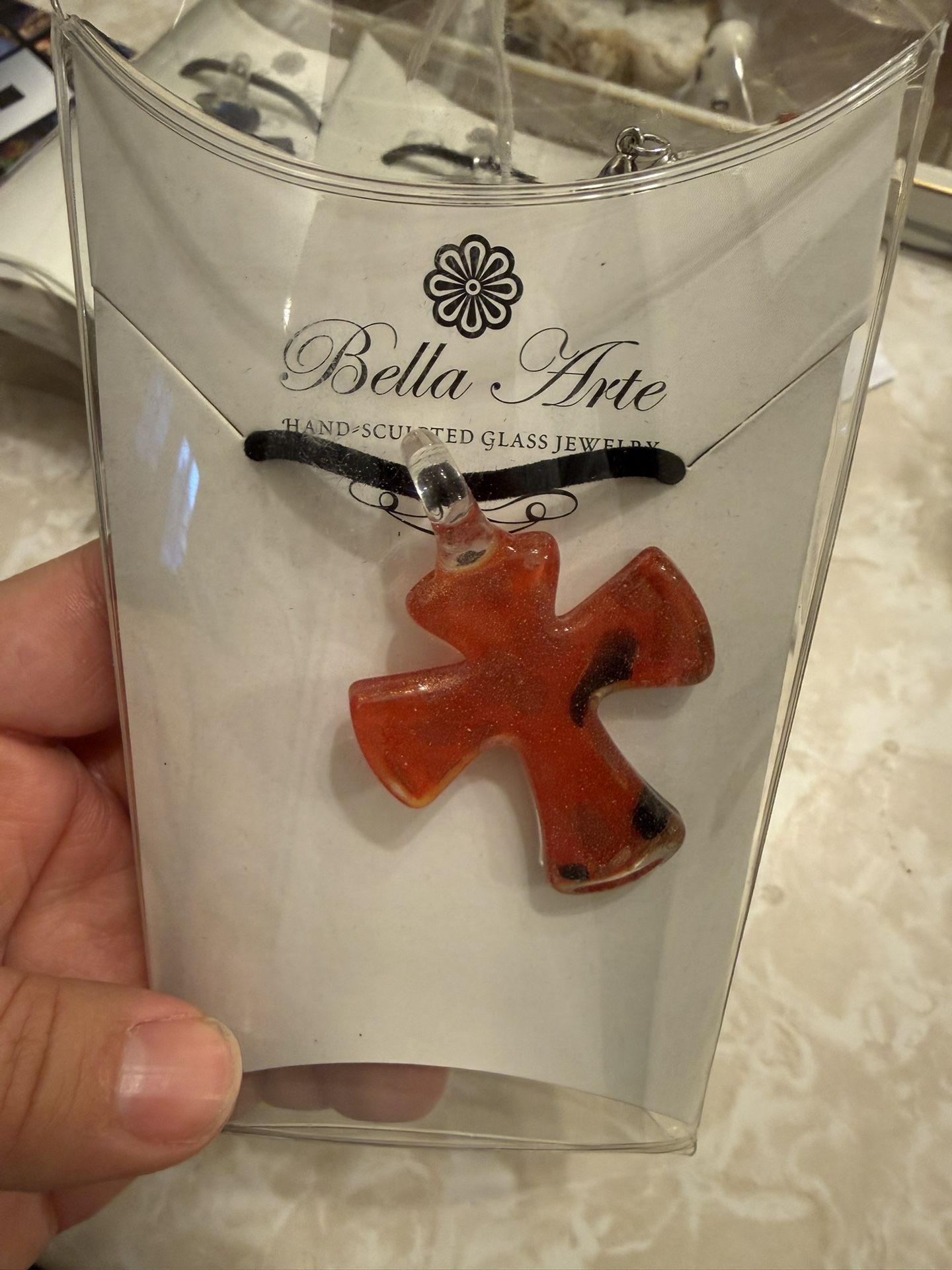 Bella Arte Hand-Sculpted Glass Necklace