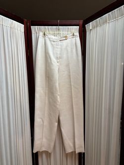 Cream High-Waist Trousers