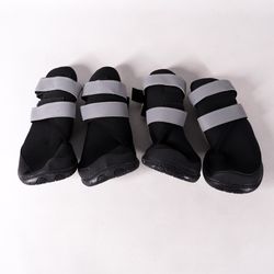 Dog Shoes Boots Booties Anti-Slip Paw Protectors Black Grey