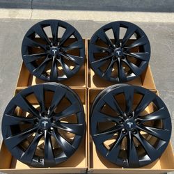20” Tesla Model X Stagger Original Factory OEM rims in new satin black