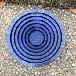 Blue Glass Step Bowl
