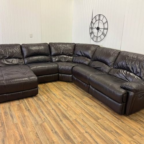 Leather electric recliner sectional couch Delivery available