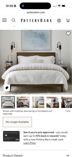 Pottery barn Mateo king bedroom set