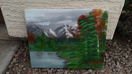 Forest painting on canvas handmade