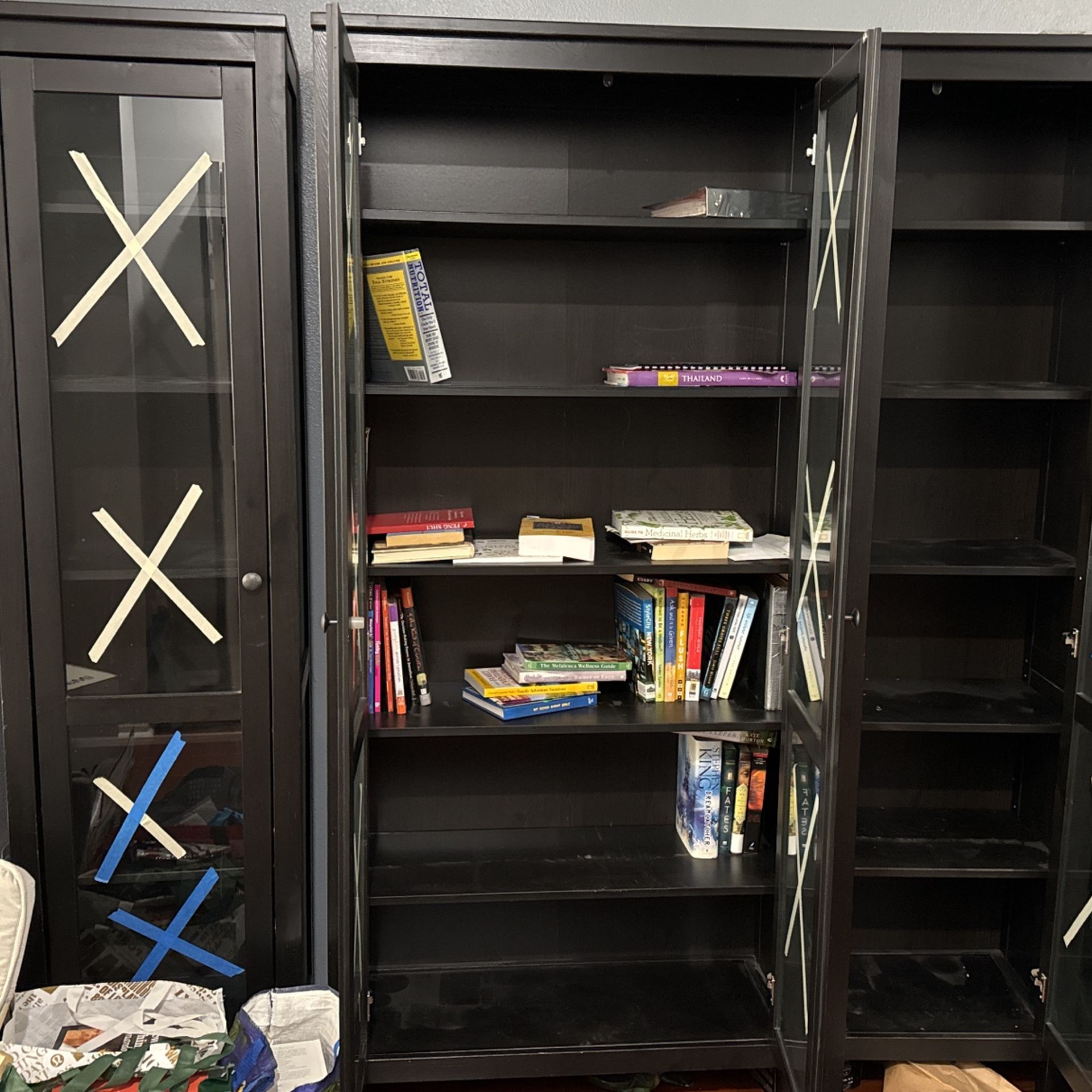 Black Glass Door Shelves From IKEA for Sale in Everett, WA OfferUp