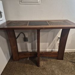 Well Loved Bar / Entry Table With Sandstone Slabs