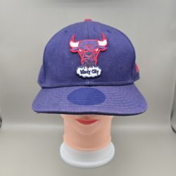 New Era 59Fifty Hardwood Classics Chicago Bulls Navy Fitted Hat Size 7 1/2