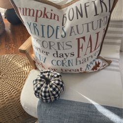 Fall Pillow And Pumpkin