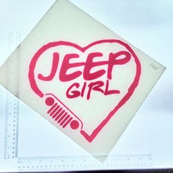 Iron On Heat Transfer  Good For T-shirts Sweaters Jackets T Shirt Design Size Is About 12x12  Jeep Girl #568
