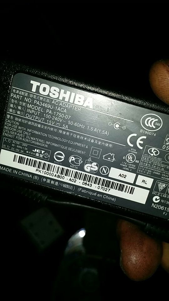 Toshiba laptop charger