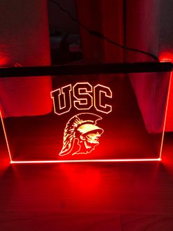 USC TROJANS LED NEON RED LIGHT SIGN 8x12