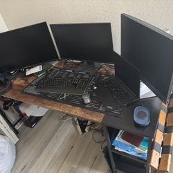 Modern Wood & Metal Computer Desk / Home Office Desk – Great Condition 