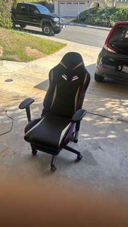 Gaming Chair Black Purple Gold