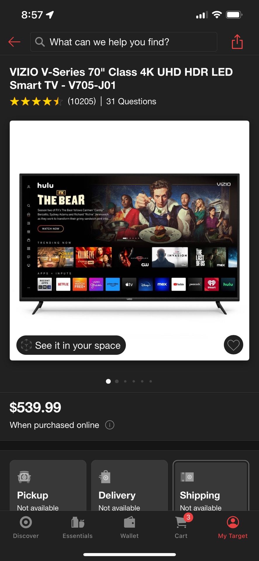 Brand New Vizio. 70” Class 4K UHD HDR LED Smart Tv