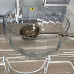 Punch Bowl And Silver Ladle 
