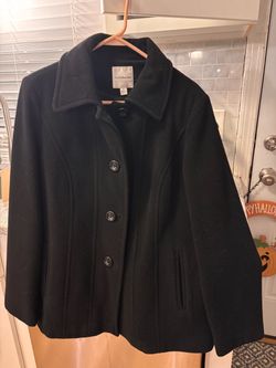 Black wool peacoat