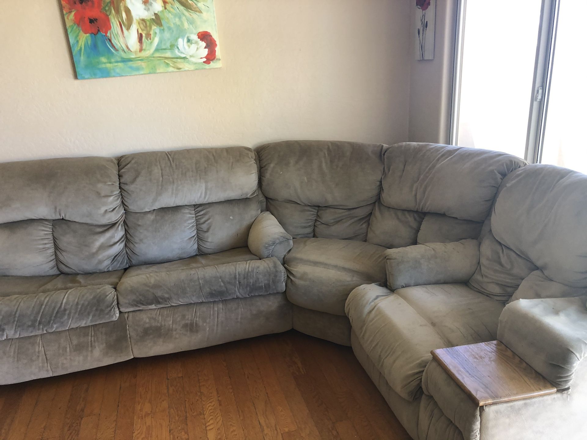 Living room sectional couch with sofa bed