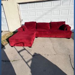 Red L Sectional Couch 