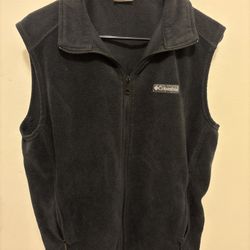 Colombia Black Fleece Pullover Full Zip Vest Size Medium 