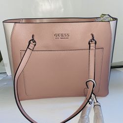 New Pink GUESS Tote Purse Shoulder Bag Satchel NWT Mauve Multi Durning PE755024 