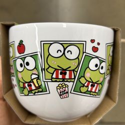 NWT Keroppi ceramic bowl with chopsticks