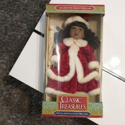 African American Porcelain Christmas Doll