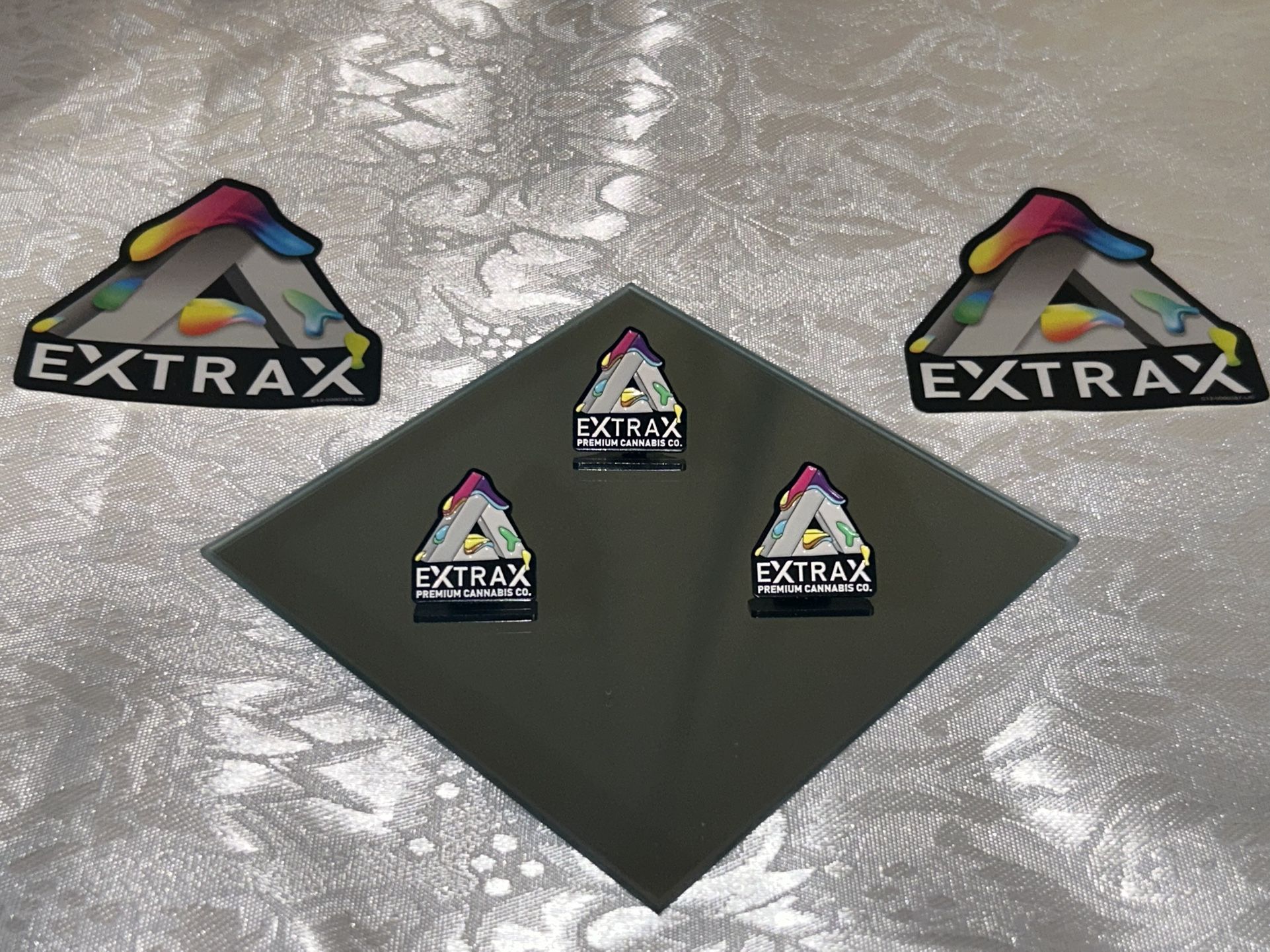Extrax Brand Pin & Sticker Set - New