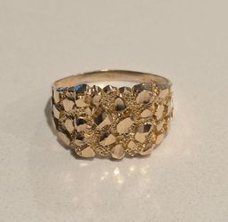 ✨ 10K Yellow Gold Nugget-Style Ring – Size 8.5 ✨