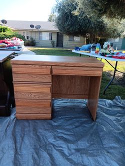 Oak Wood Student Desk with Drawers
