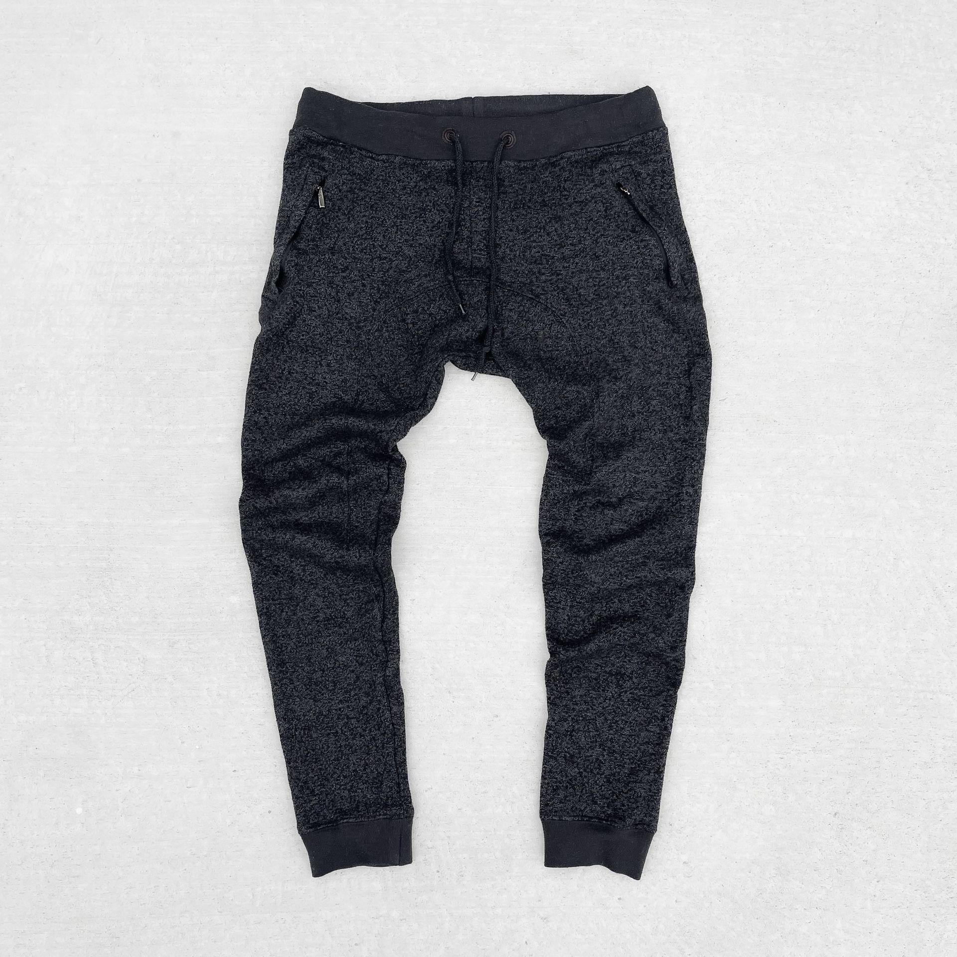 2015 American Stitch Black Melange Jogger Sweats [Medium]