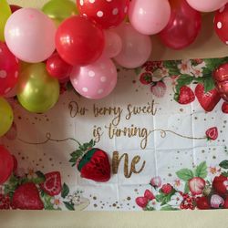 Sweet Berry 1st Birthday Decorations 