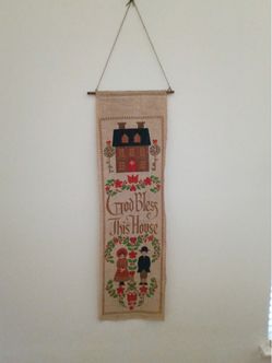 God Bless This House Burlap Wall Banner