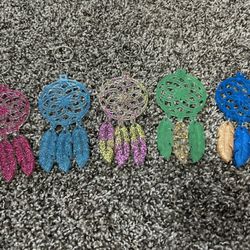 Assortment Of Five Resin Dreamcatcher Keychains