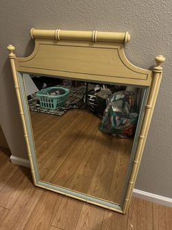 Vintage Faux Bamboo Mirror by Henry Link