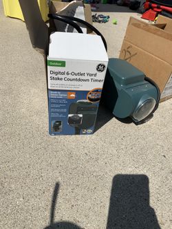 Digital 6 -Outlet Yard Stake Count down timer