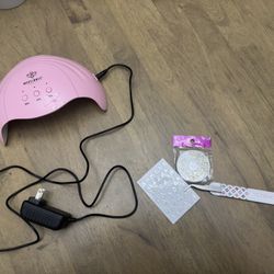 UV Nail Lamp (plus nail art rhinestones and stickers)