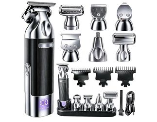 6 in 1 Beard Trimmer Men Rechargeable LED Waterproof Grooming Kit IPX6