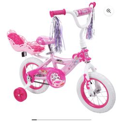 Disney Princess Girls Bike With Doll Carrier 12 In