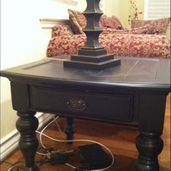 Very New Antique Style Real Wood Side Table 