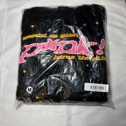 Spider “Pink” Black Hoodie— Medium
