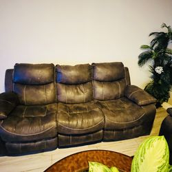 Leather Sofa Set Recliner 