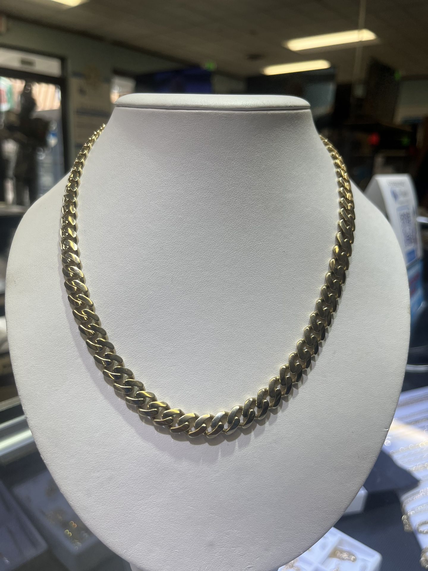 14k Semi Hollow Miami Cuban Chain Necklace 20" 34.7g