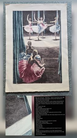 James Yarbrough "Backstage Signed " , Limited Edition Original etching (intaglio print) 17.5'x12"