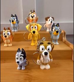 Bluey Character Keychain Figures Set of 8