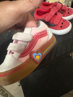 Toddler Nike Pandas and Girls Vans size 5