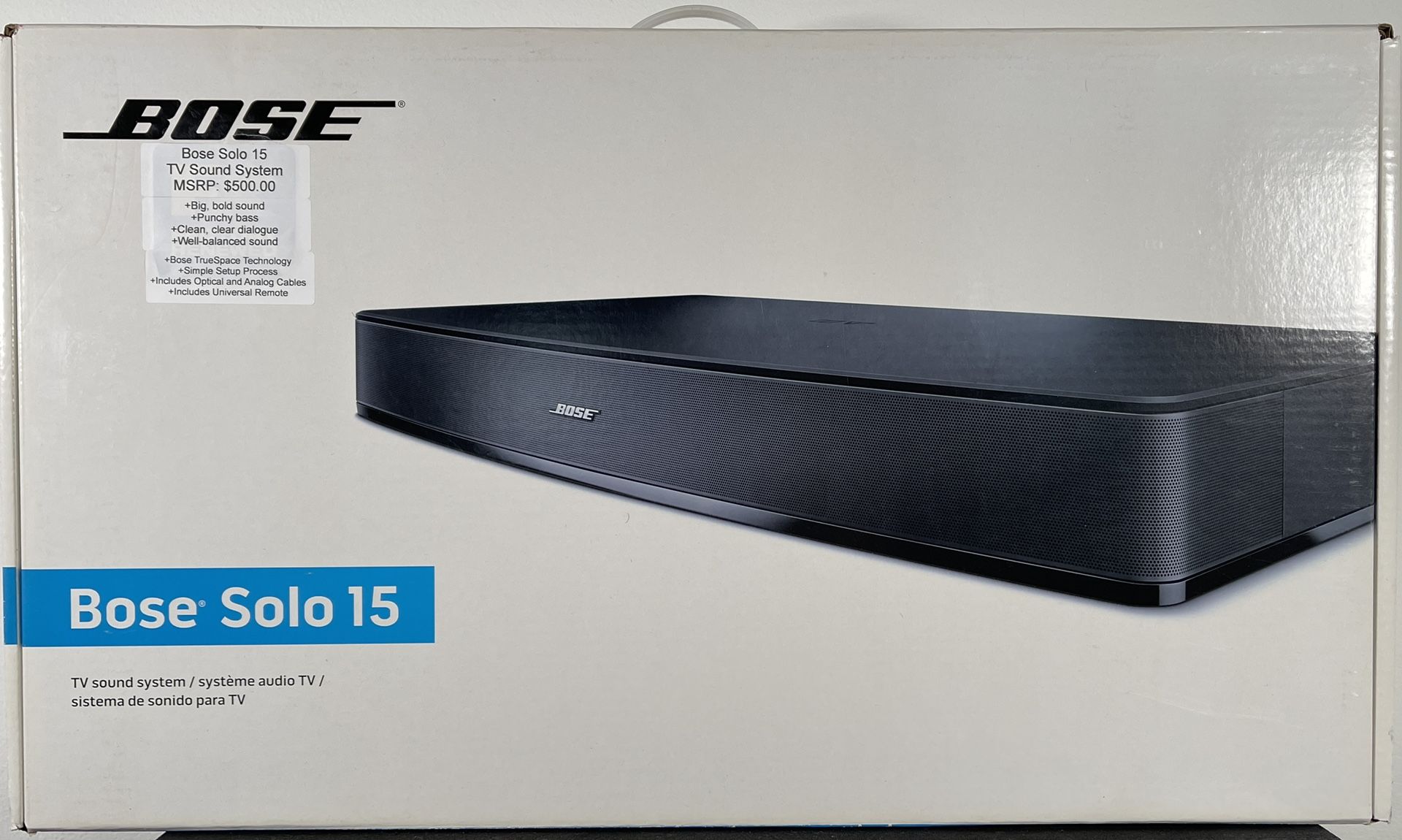 Bose Solo 15 TV Soundbar Soundstage Speaker True Space Sound System, Black