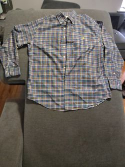 Brooks Brothers Shirt Mens Large L Multi Colored Plaid Non-Iron Supima Cotton