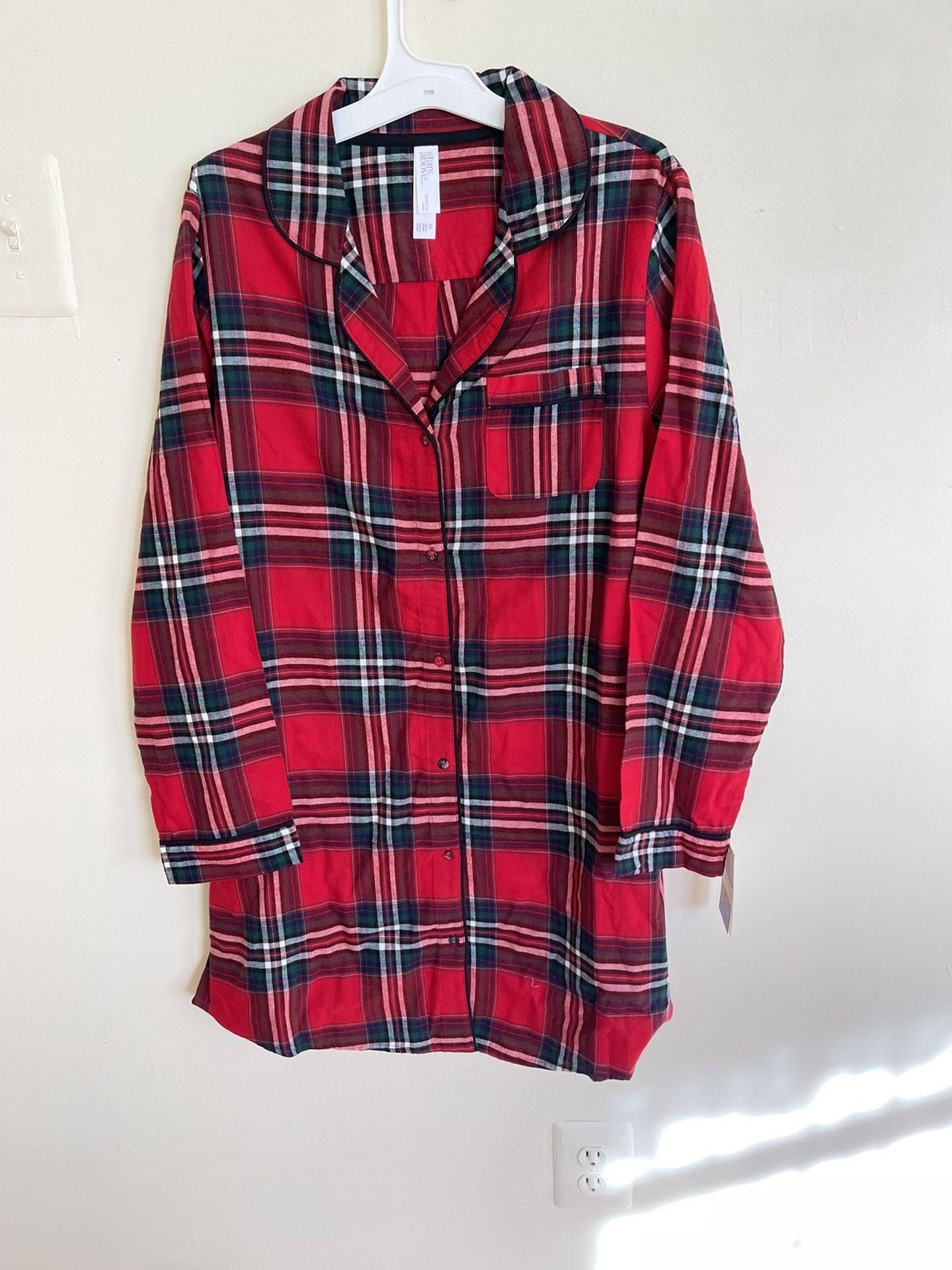 Women's Flannel 100% Cotton Nightgown Button Down Nightshirt Mid-Lon